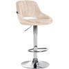 BARHOCKER Samt creme - Chromfarben/Creme, Textil/Metall (47/85/48cm) - CLP