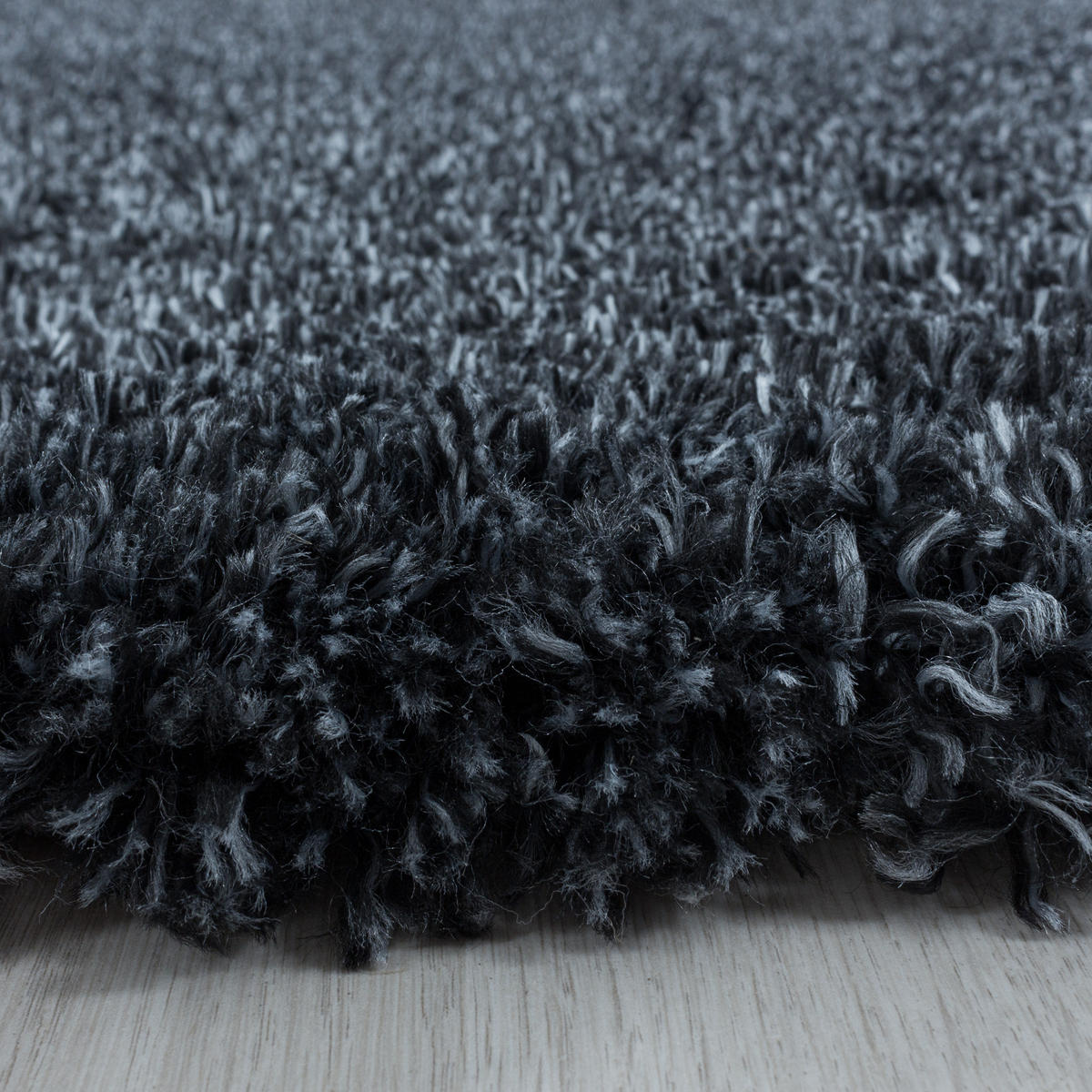 TEPPICH Hochflor Shaggy Uni Style Polypropylen Wohnzimmer Anthrazit Rund 160x160 - Anthrazit, Textil (160/160cm) - KADIMA DESIGN