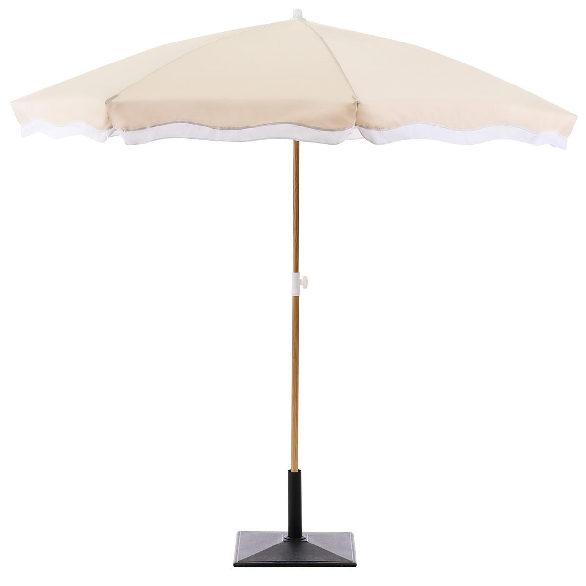 VELKÝ SLUNEČNÍK 232 cm Béžový Sestriere - bílá/hnědá, textil (232/232cm) - Beliani