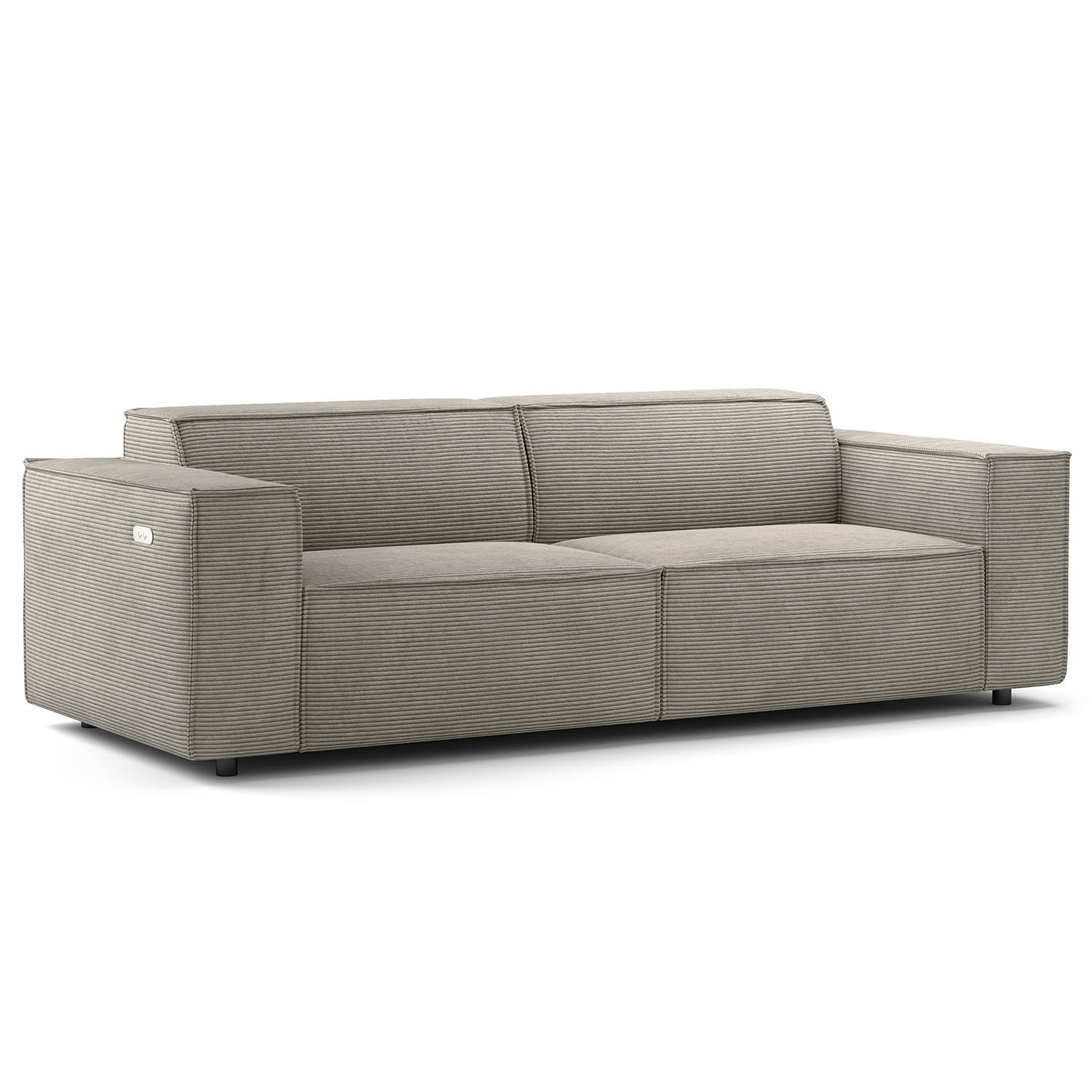 2,5-SITZER SOFA - Graubraun, Textil (223/70/96cm) - home24