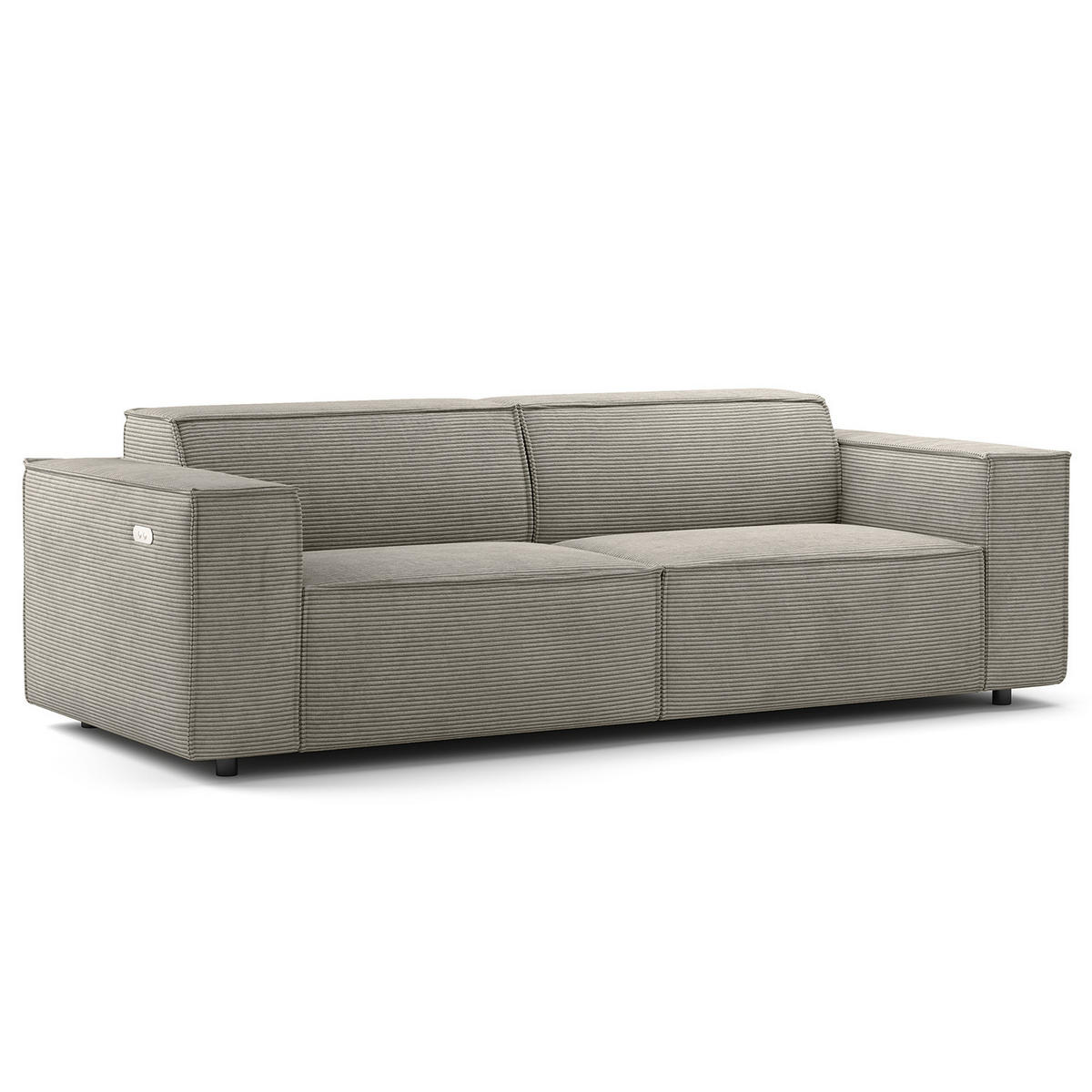 2,5-SITZER SOFA - Graubraun, Textil (223/70/96cm) - home24