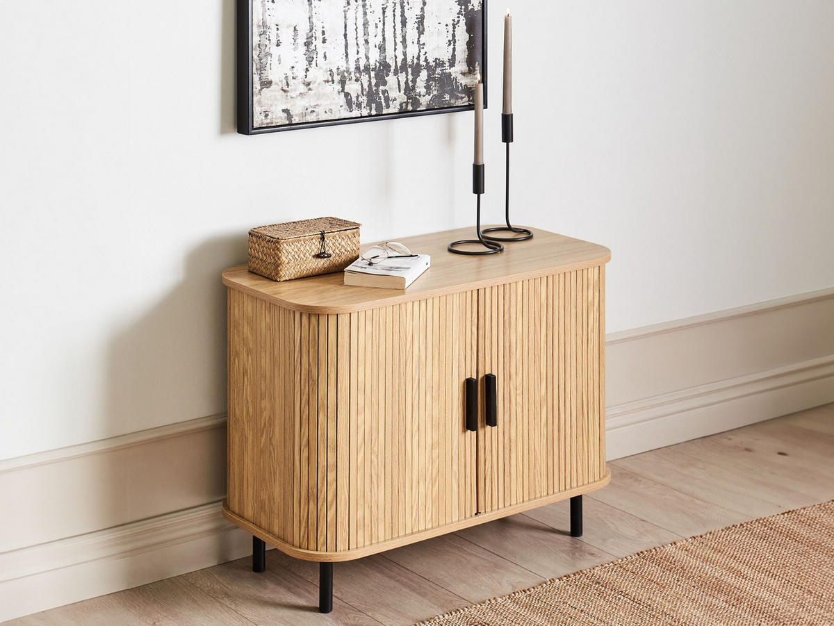 SCHRANK Braun Bradley - Braun, Holzwerkstoff (80/60/40cm) - Beliani