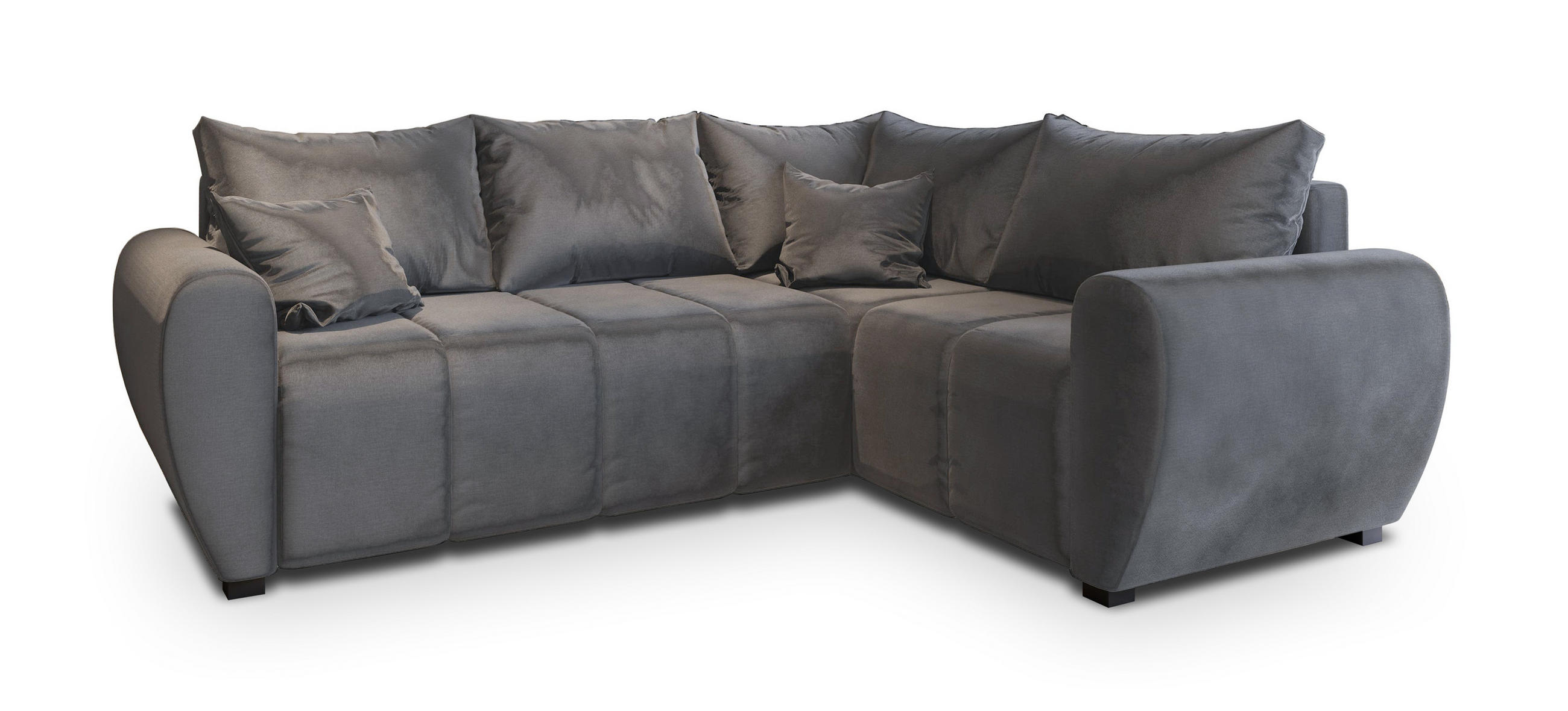 ROHOVÁ SEDAČKA MADISON šedá - šedá/černá, dřevo/textil (235/175cm) - MASSENO