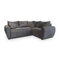 ROHOVÁ SEDAČKA MADISON šedá - šedá/černá, dřevo/textil (235/175cm) - MASSENO