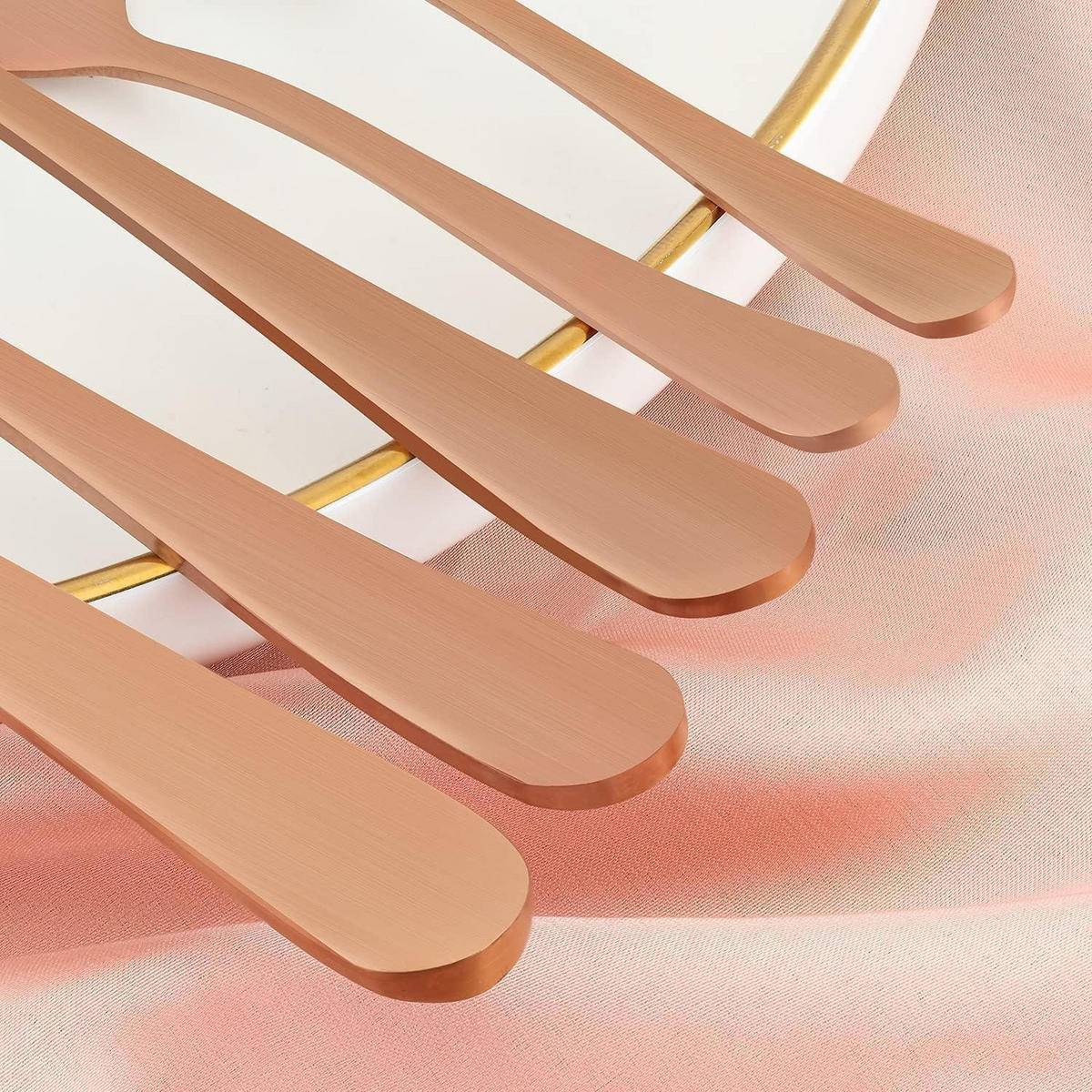 BESTECK Set 30-teilig Roségold Mattiert - Goldfarben, Metall