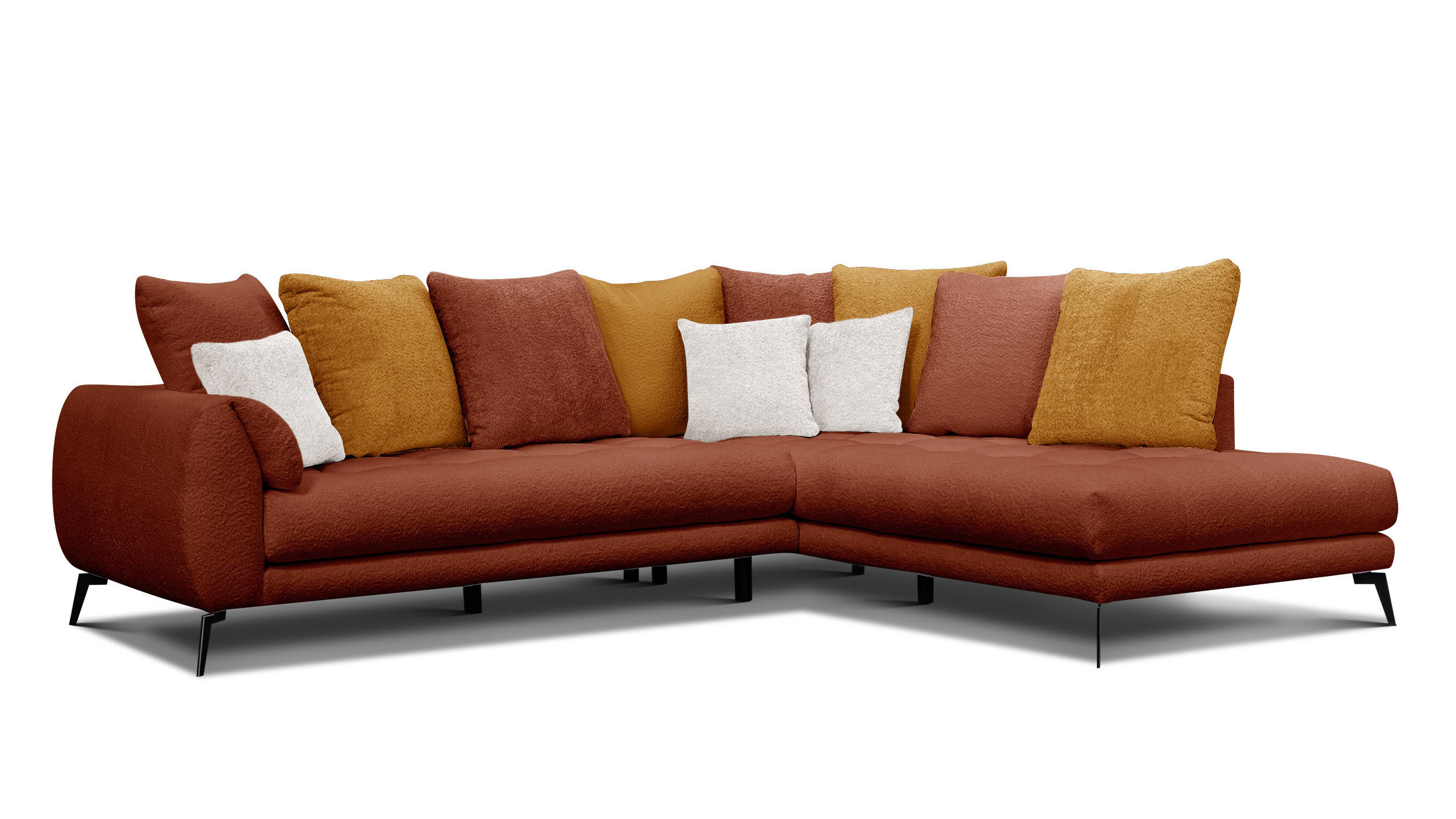 Wozimo Ecksofa Dunkelorange 294x229 cm