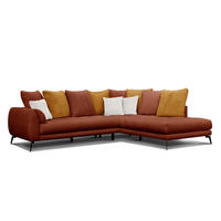 ECKSOFA CALME 5-Sitzer, dunkelorange und écru - Dunkelorange, Holz/Textil (294/229cm) - Courtois Laville