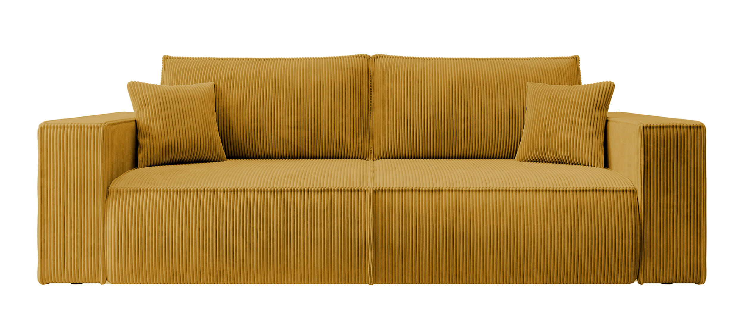 SCHLAFSOFA Farese Senfgelbes Cordbezug - Schwarz/Kupferfarben, Kunststoff/Textil (257/85/102cm) - Selsey