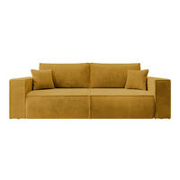 SCHLAFSOFA Farese Senfgelbes Cordbezug - Schwarz/Kupferfarben, Kunststoff/Textil (257/85/102cm) - Selsey