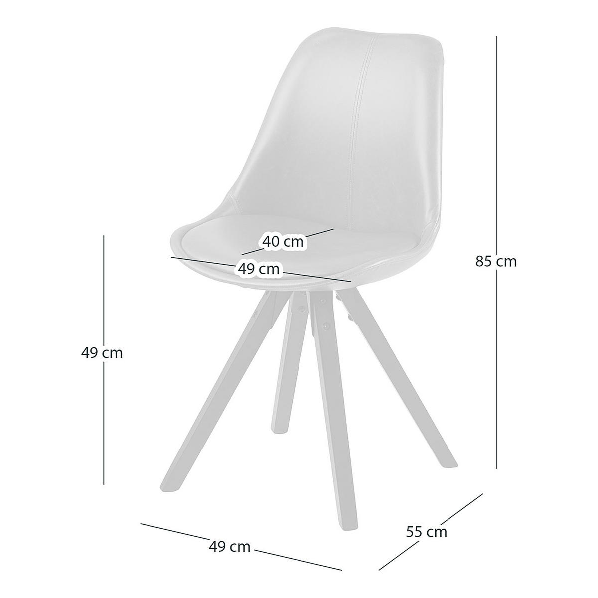 POLSTERSTUHL-SET - Kunstleder / Gummibaum massiv - Cognac / Schwarz - Schwarz/Braun, Holz/Kunststoff (49/85/1cm) - home24