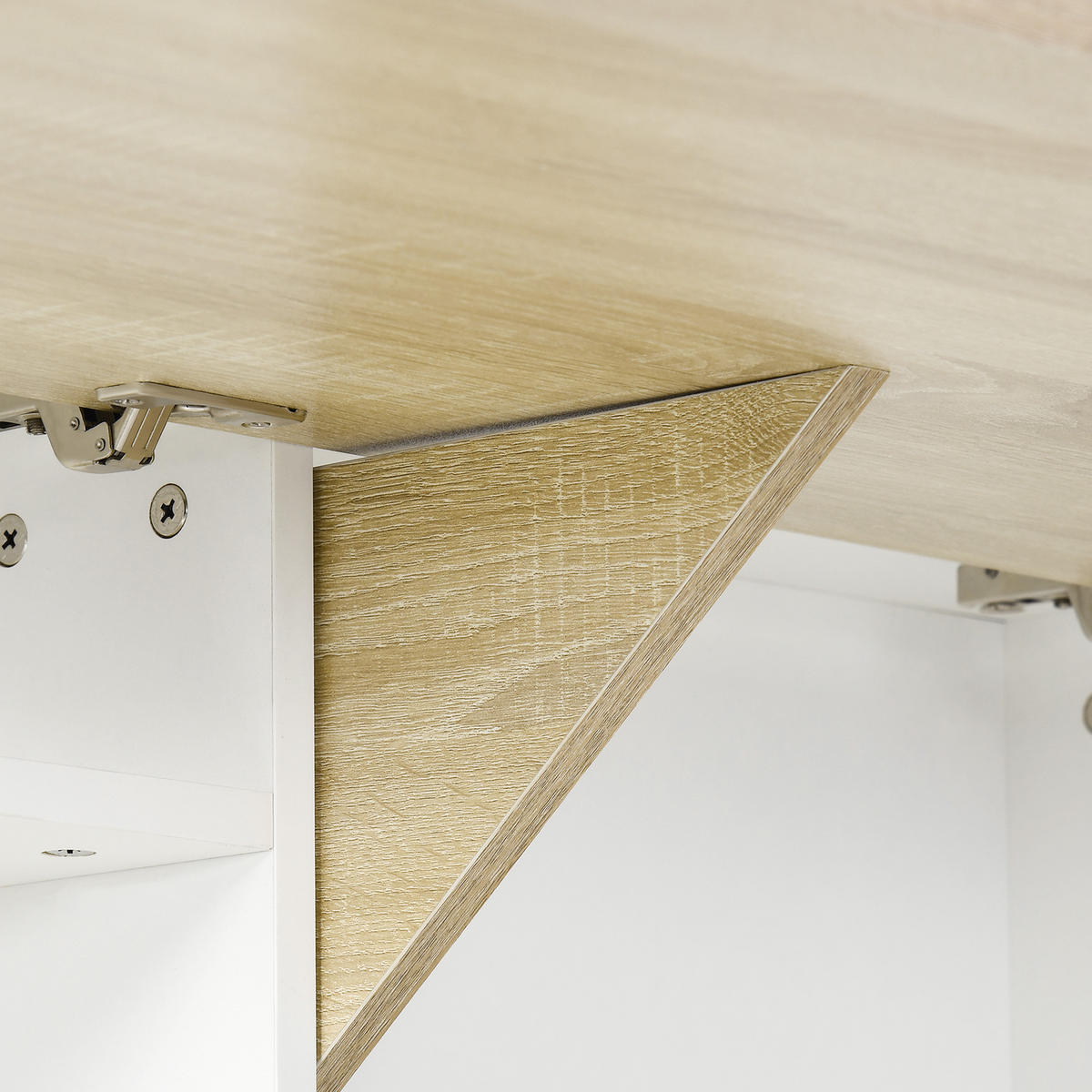 SCHREIBTISCH DE-14906 klappbar mit Schrank & Regal Naturholz - Naturfarben, Holzwerkstoff (100/18/74cm) - ComfortXL
