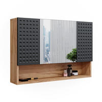 BADSPIEGELSCHRANK Irma Anthrazit gepunktet 80.1 x 55 cm - Anthrazit, Holzwerkstoff (80.1/55/17cm) - Vicco