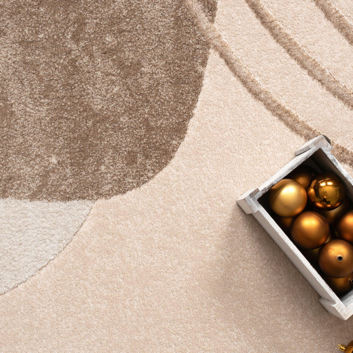 TEPPICH Kurzflor Abstrakt Wohnzimmer schmutzabweisend Beige Rechteckig 120x160 - Beige, Textil (120/160cm) - KADIMA DESIGN