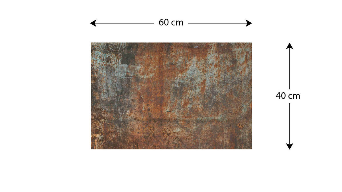 METALBOARD ROST 60x40cm + Zubehör-Set - Rotbraun, Metall (60/40/1.8cm) - ALLboards