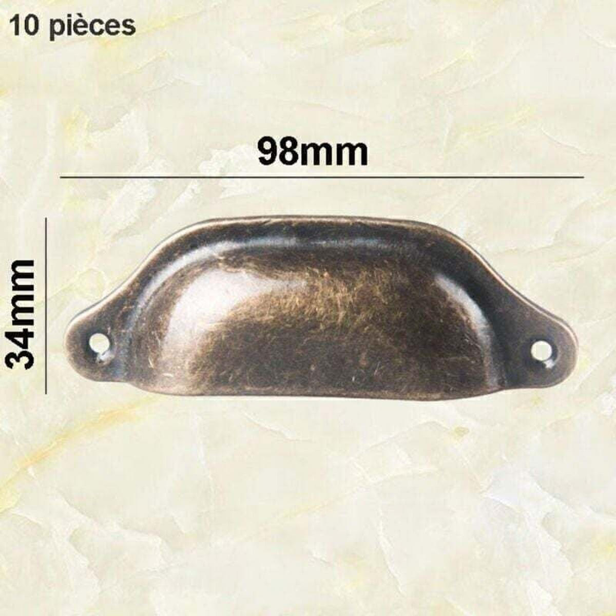 MÖBELGRIFF Retro 10er-Set - Schwarz, Metall (3.4/2/9.8cm)