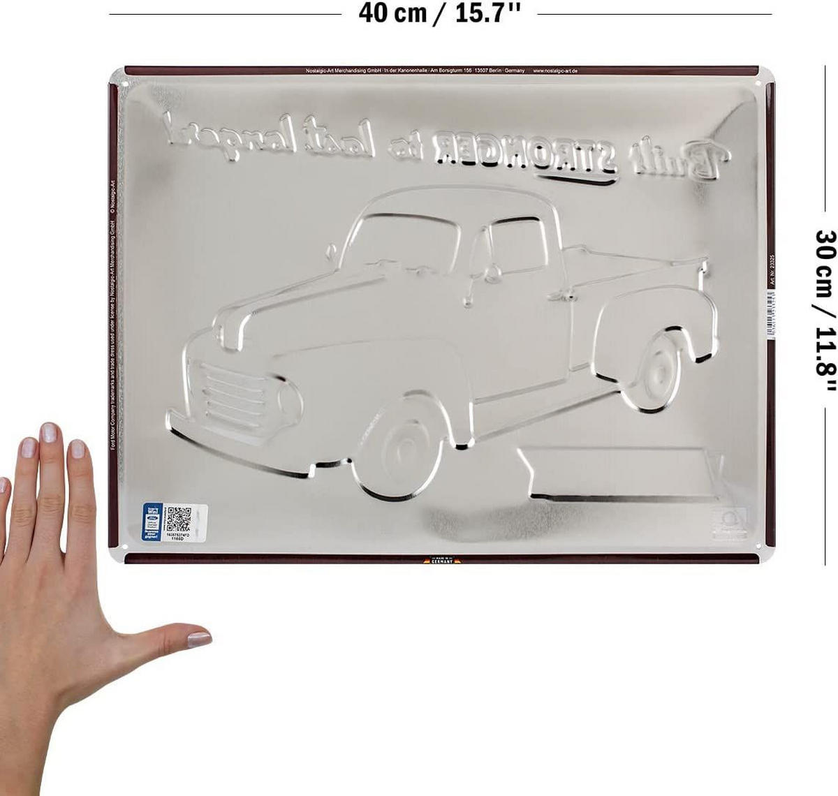 BLECHSCHILD 30/40 cm Ford F1 Series - Multicolor, Metall (40/30/0.2cm) - Nostalgic-Art