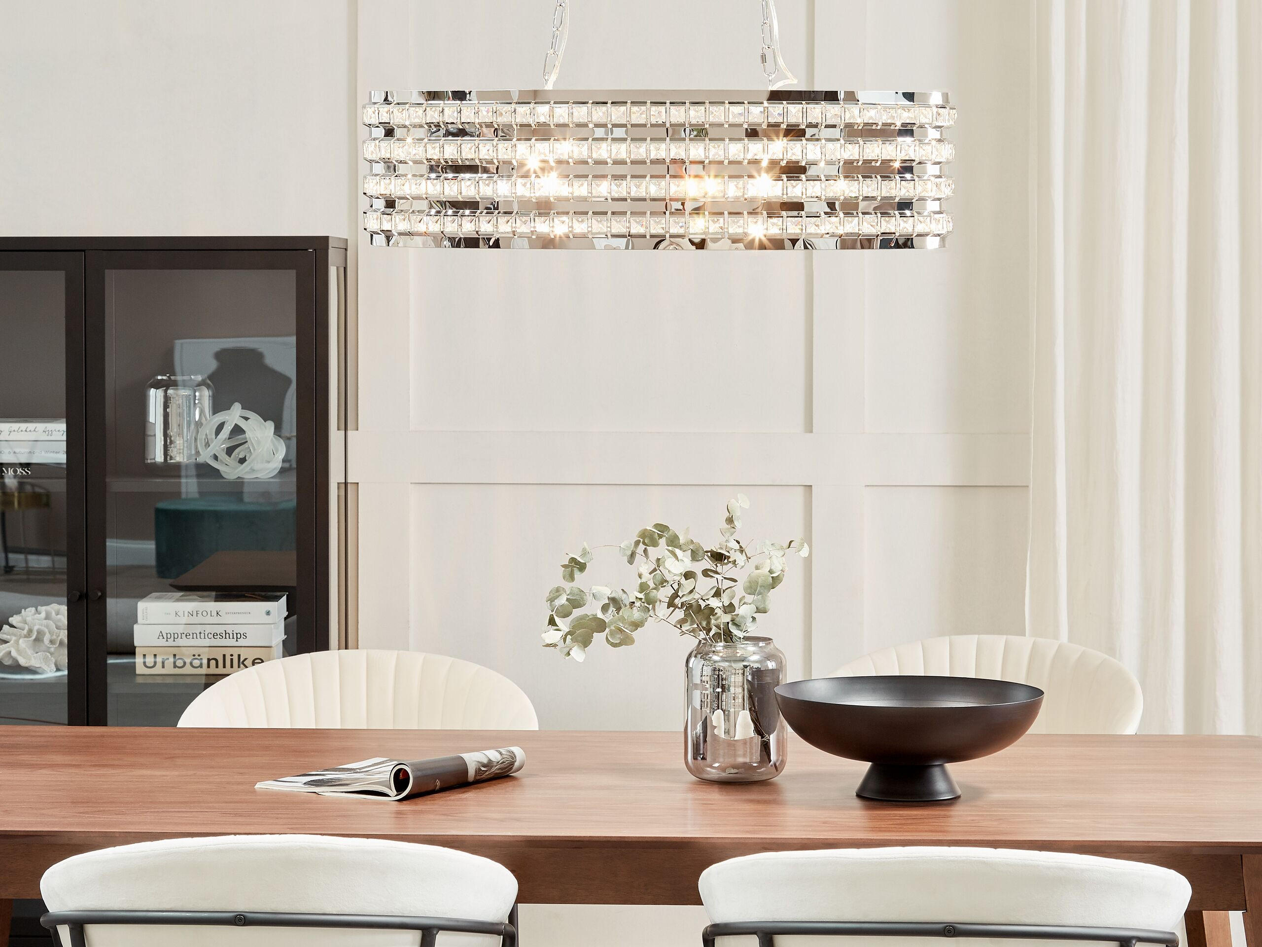 HÄNGELEUCHTE Cavone 31/76/108 cm - Silberfarben, Metall (31/76/108cm) - Beliani