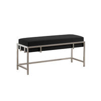 POLSTERBANK LAMO 80 cm Schwarz, Chromgestell, Royal Velvet - Chromfarben/Schwarz, Textil/Metall (80/45/35cm) - Bettso