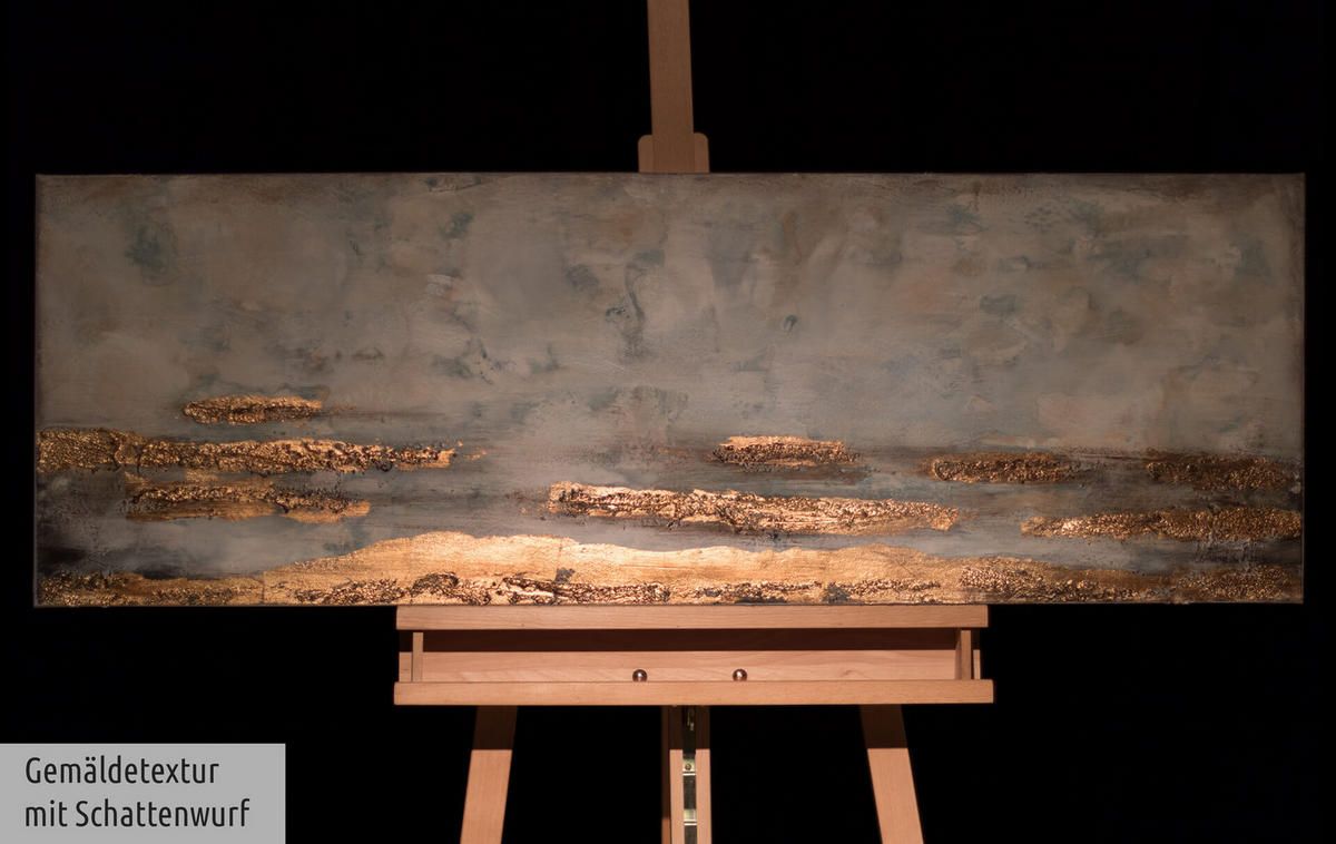 ACRYLBILD HANDGEMALT 120/40 cm - Blau, Holz/Textil (120/40cm) - KUNSTLOFT