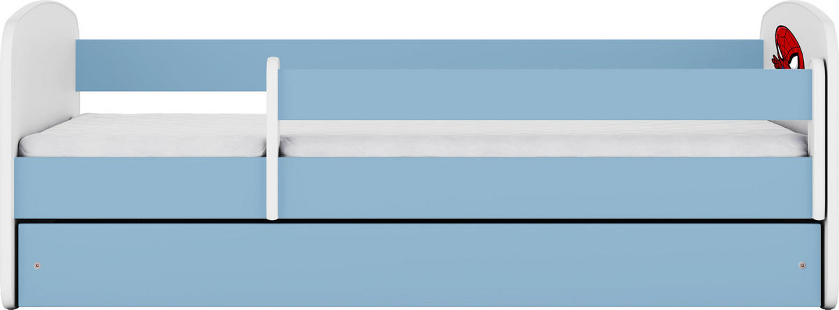 KINDERBETT Emily mit Schublade und Matratze, Blau 70x140 cm - Blau, Holzwerkstoff (140/70cm) - WFL GROUP