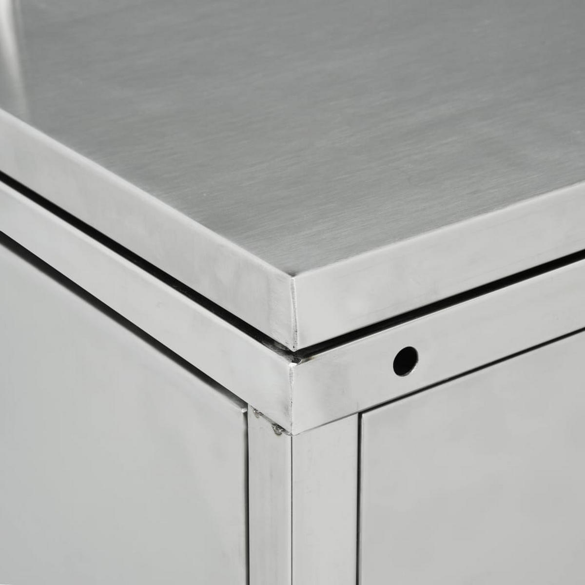 3ER Mülltonnenbox SOGI Edelstahl | 207x115x77,5cm silber | Für 3 Tonnen 240L - Silberfarben, Metall (207/115/77.5cm) - DELUKE