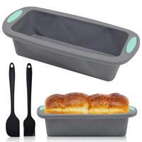 BROTBACKFORM Silikon 3-teiliges Set 28 cm - Grau, Kunststoff (12/6.5/28cm)