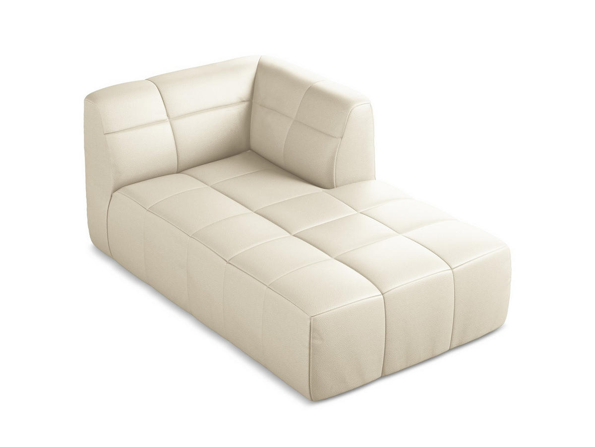 SOFAELEMENT Rechts Kunstleder Beige - Creme/Schwarz, Holzwerkstoff/Kunststoff (101/77/175cm) - Makamii