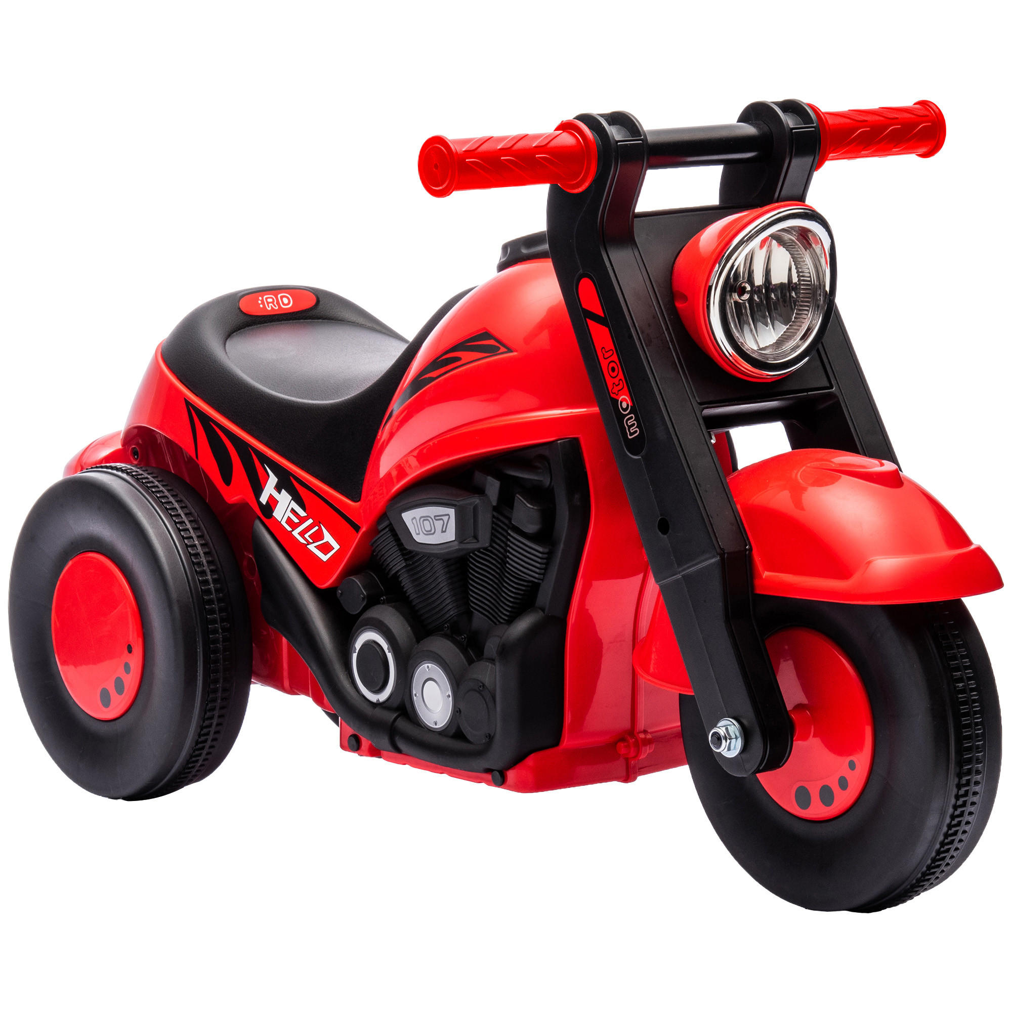 RUTSCHAUTO, Motorrad-Design, Musik und Seifenblasen, für 2-5 Jahre, Rot - Rot, Kunststoff/Metall (80/35.5/42cm) - AIYAPLAY