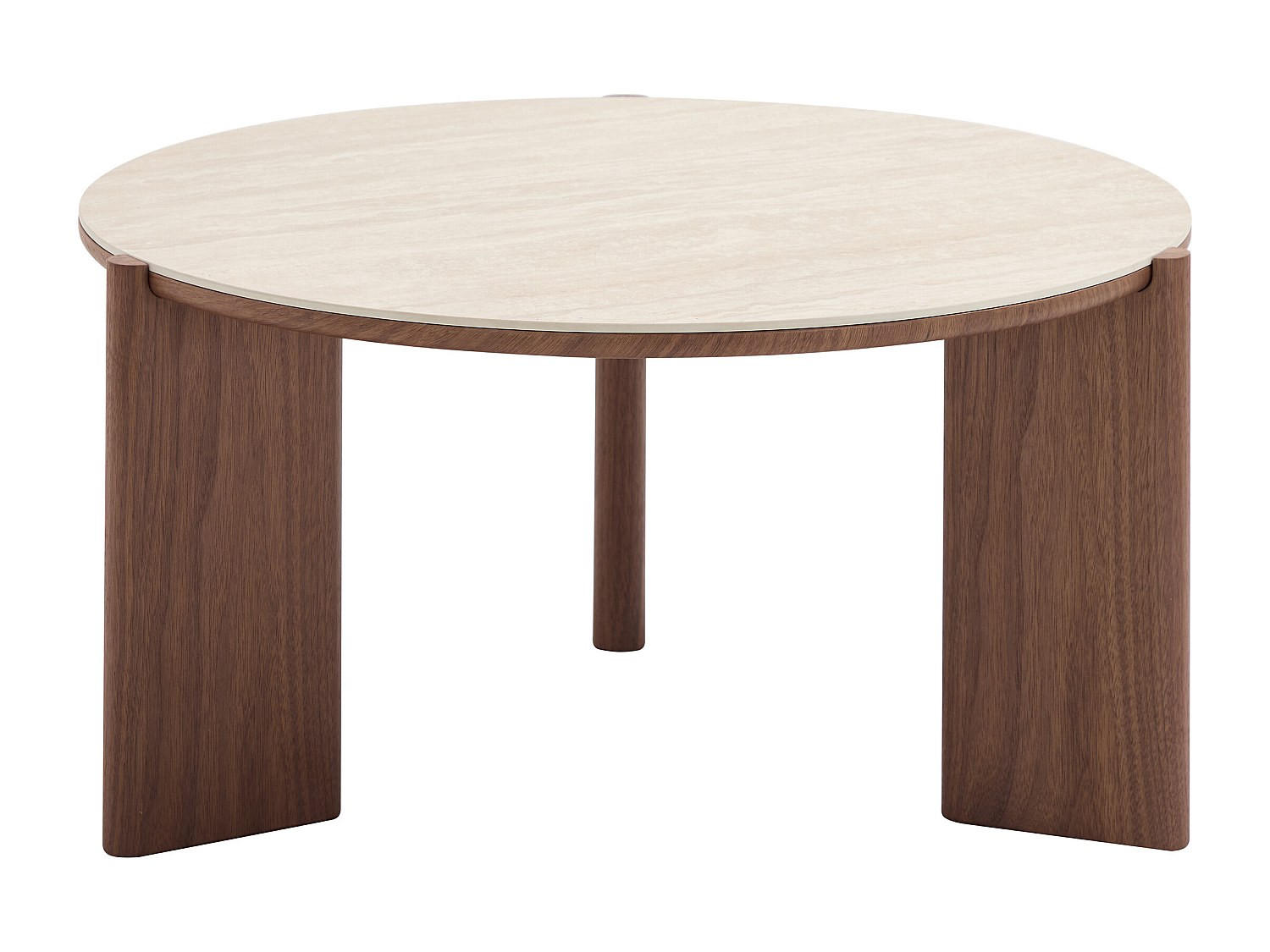 COUCHTISCH - 85 cm x 80 cm - holz - naturfarben dunkel, beige Munyra - Beige/Naturfarben, Keramik/Holz (80/85/40.5cm) - Vente-Unique