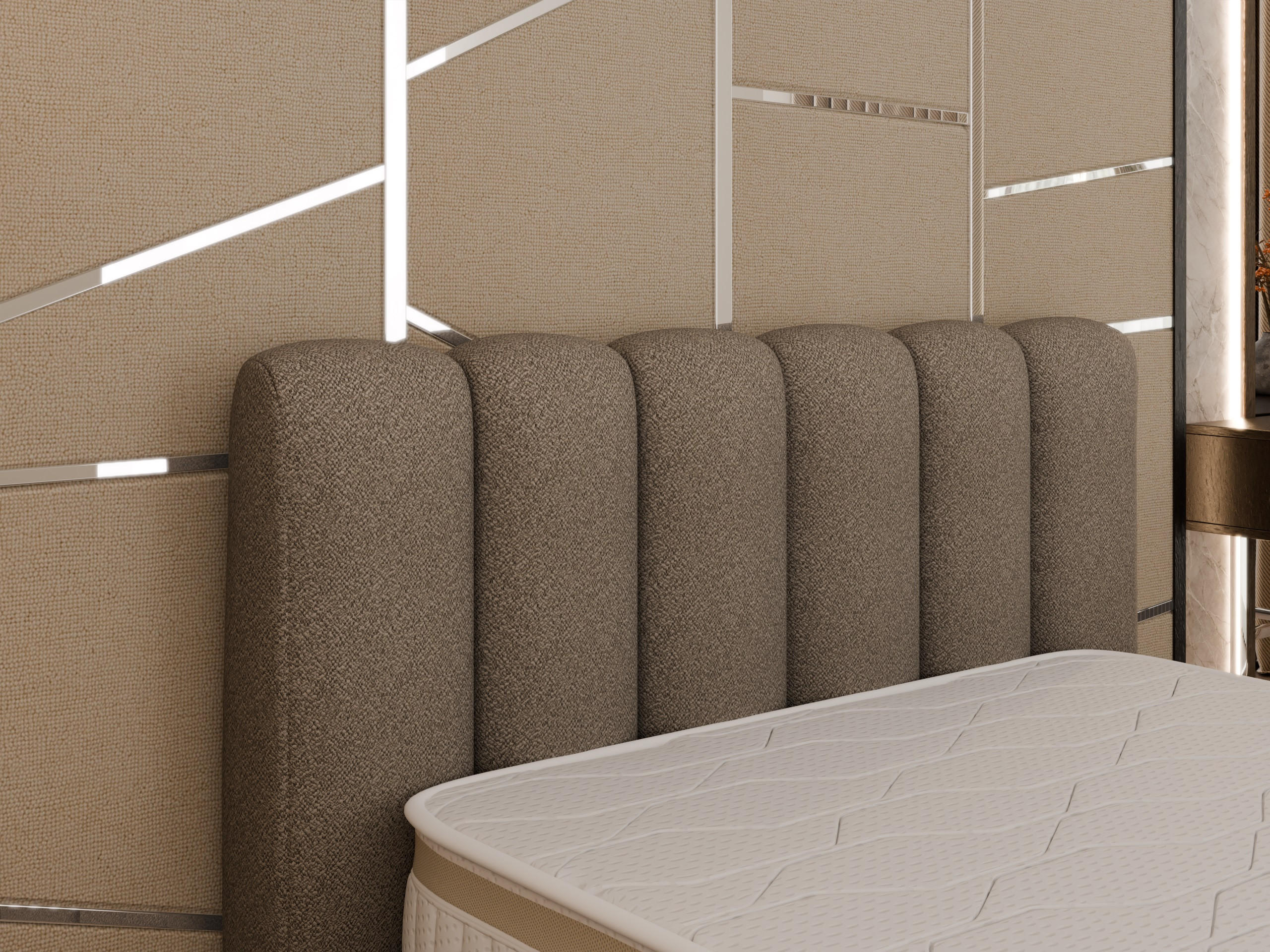 POLSTERBETT Zaira 140x200cm – Elegantes Polsterbett für modernen Wohnstil , ohne matratze, braun - Braun, Holz (140/200cm) - Panda Möbel