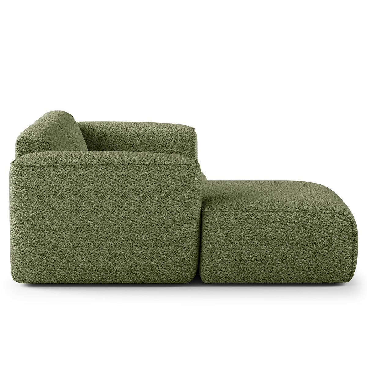 ECKSOFA mit XL-Longchair - Schwarz/Grün, Kunststoff/Textil (260/171cm) - home24