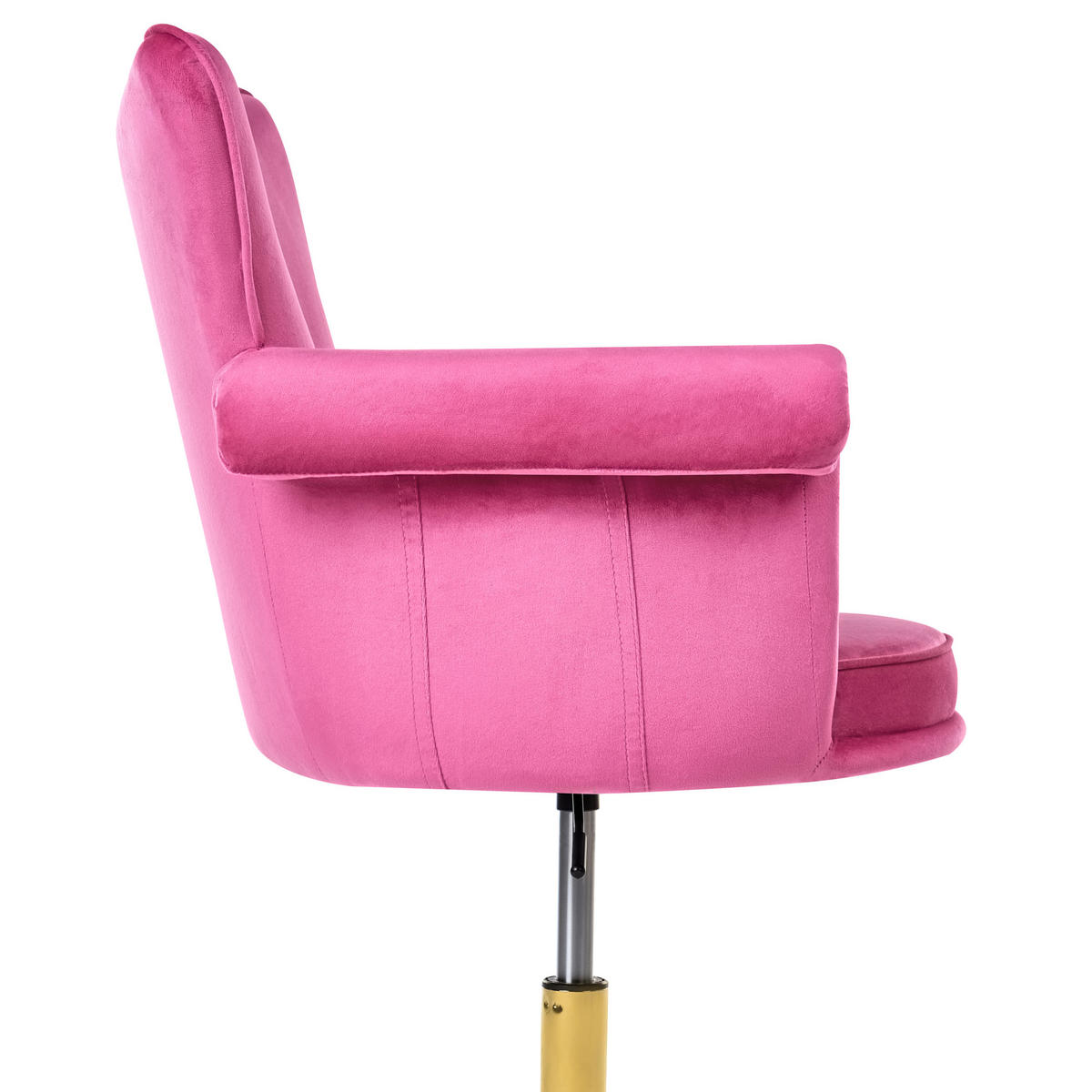 SCHREIBTISCHSTUHL Samtstoff Fuchsia Velencia - Pink, Textil (64/85/60cm) - Beliani