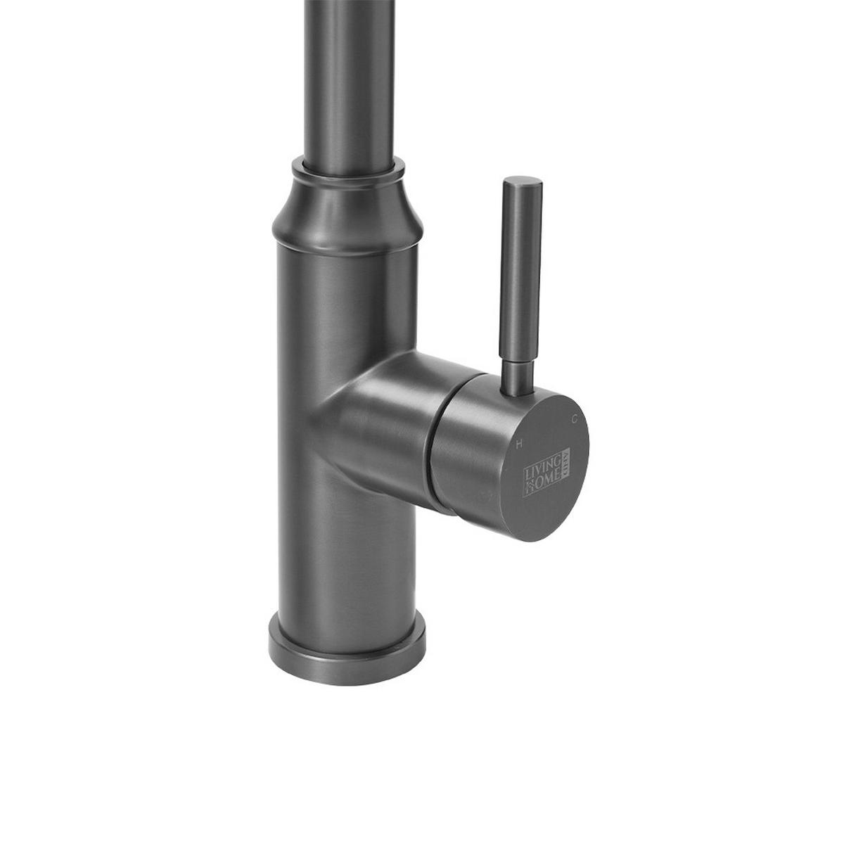 KÜCHENARMATUR Ausziehbar Federbrause Einhandgriff Grau - Grau, Metall (24/53/5.5cm) - Livingandhome