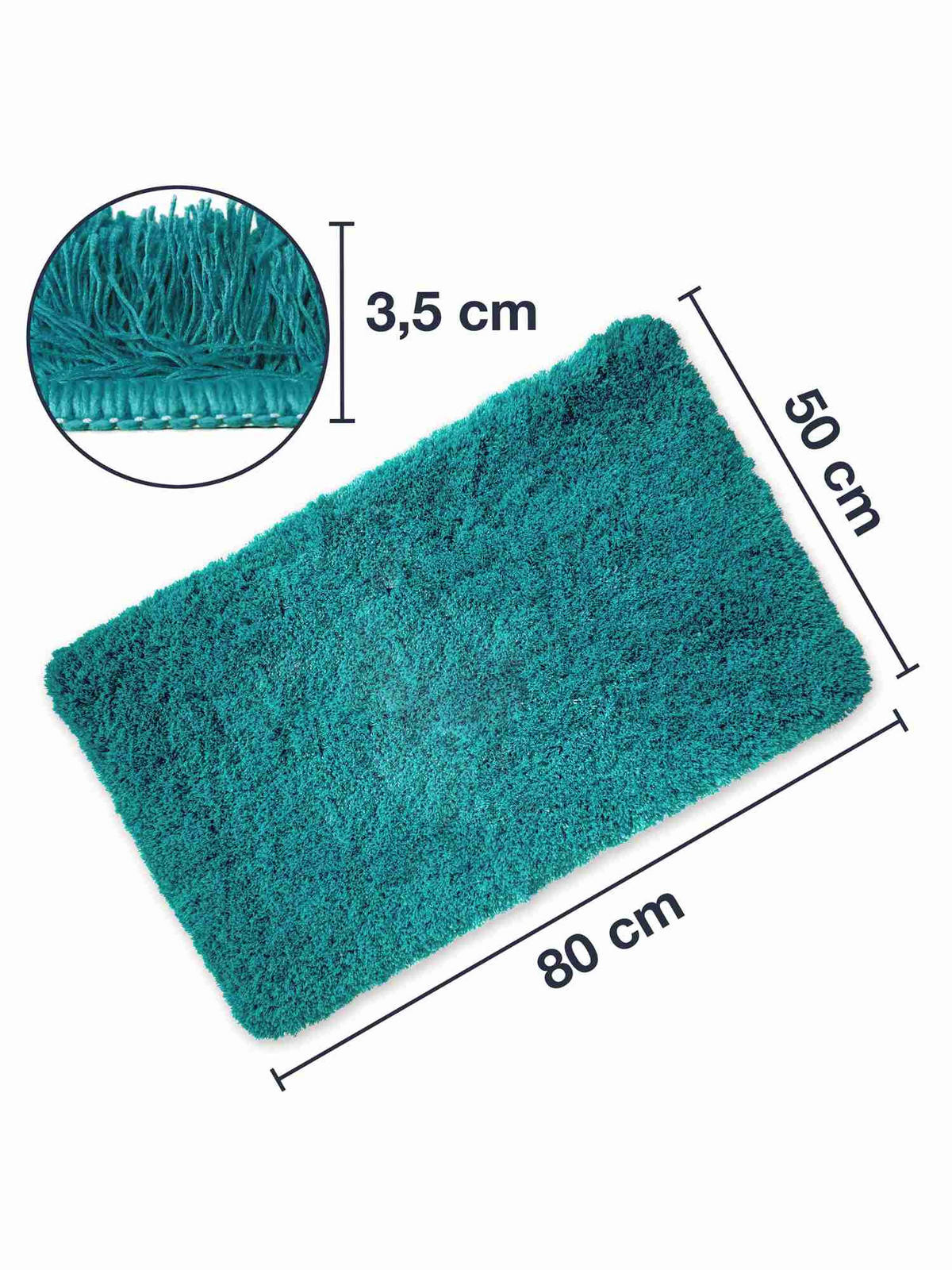 HOCHFLOR BADEMATTEN MALMÖ - Petrol, Textil (50/80cm) - WohnDirect