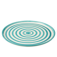TELLER GRANADA STRIPES - Töpferei - Aqua - Multicolor, Keramik (34cm) - J-Line