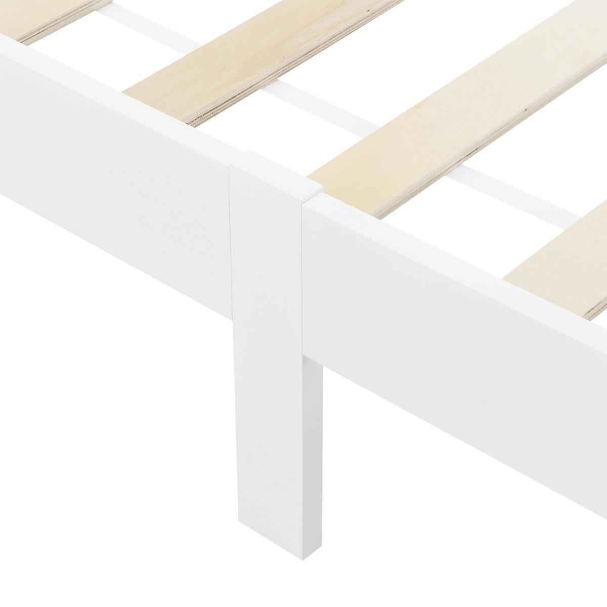 HOLZBETT Raisio - Weiß, Holz (100/200cm) - [en.casa]