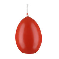 EIKERZEN Maxi, Straußenei Paprika 140 x Ø 100 mm, 6 Stück - Hellrot, Paraffin (10/14/14cm) - Kopschitz Kerzen