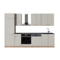 KÜCHENZEILE Fame-Line GrauBeige/Goldkraft Eiche 300 cm , AP Anthrazit - Greige/Eichefarben, Holzwerkstoff (300/206.8/60cm) - Vicco