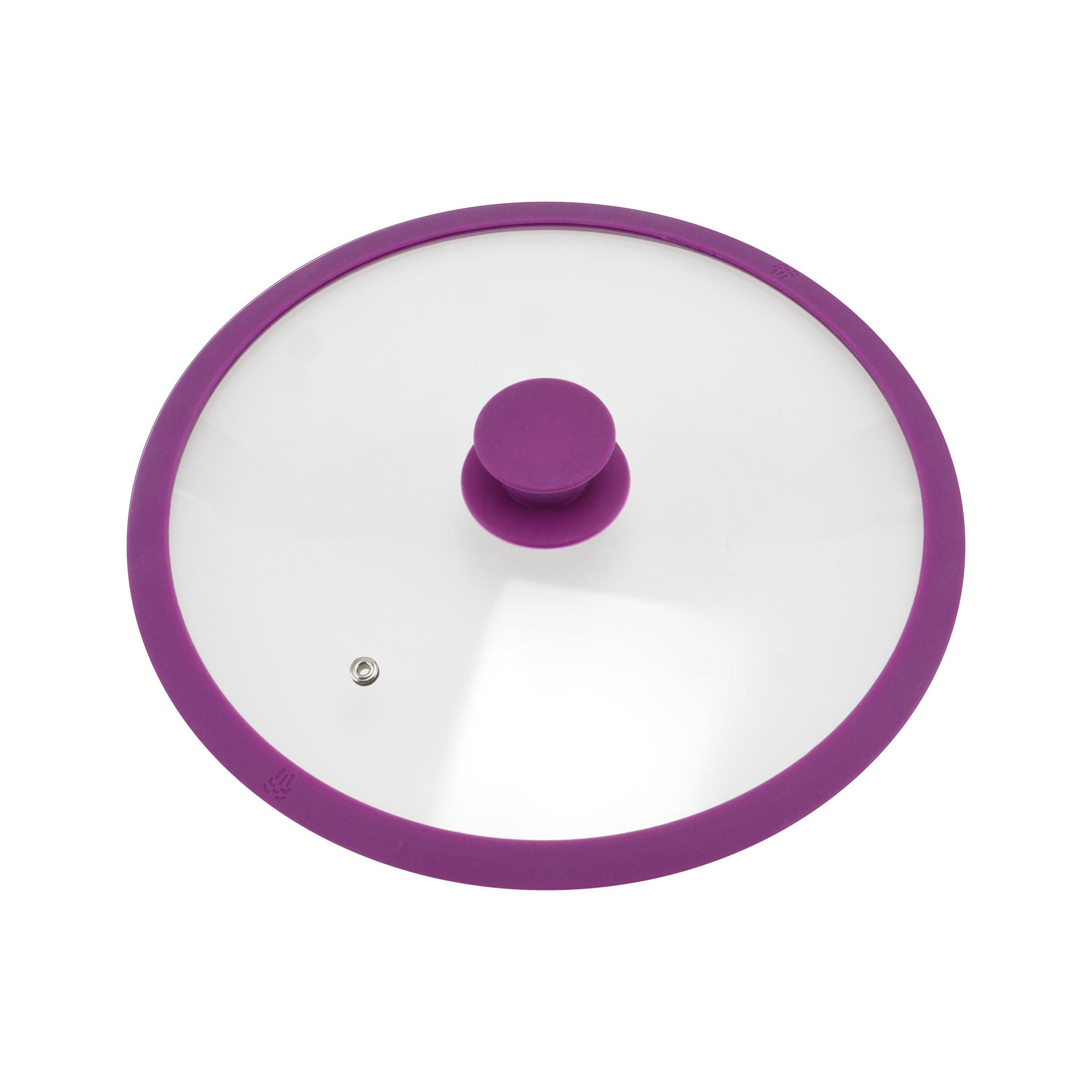 GLASDECKEL mit Silikonrand 28 cm lila - Lila, Glas (28/28/6cm) - bremermann