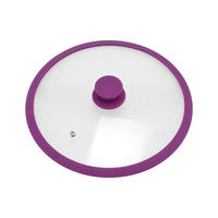 GLASDECKEL mit Silikonrand 28 cm lila - Lila, Glas (28/28/6cm) - bremermann