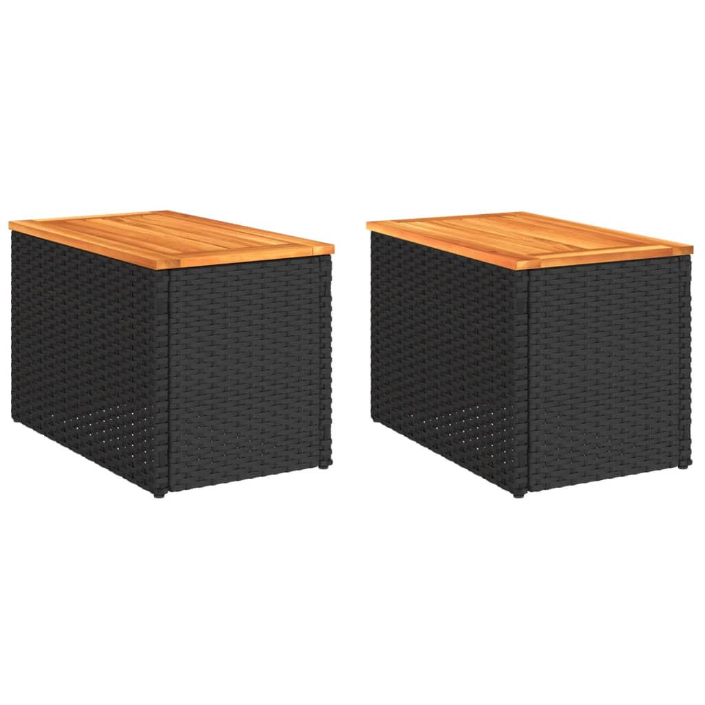 vidaXL Garten-Beistelltische Schwarz 34x37x55 cm