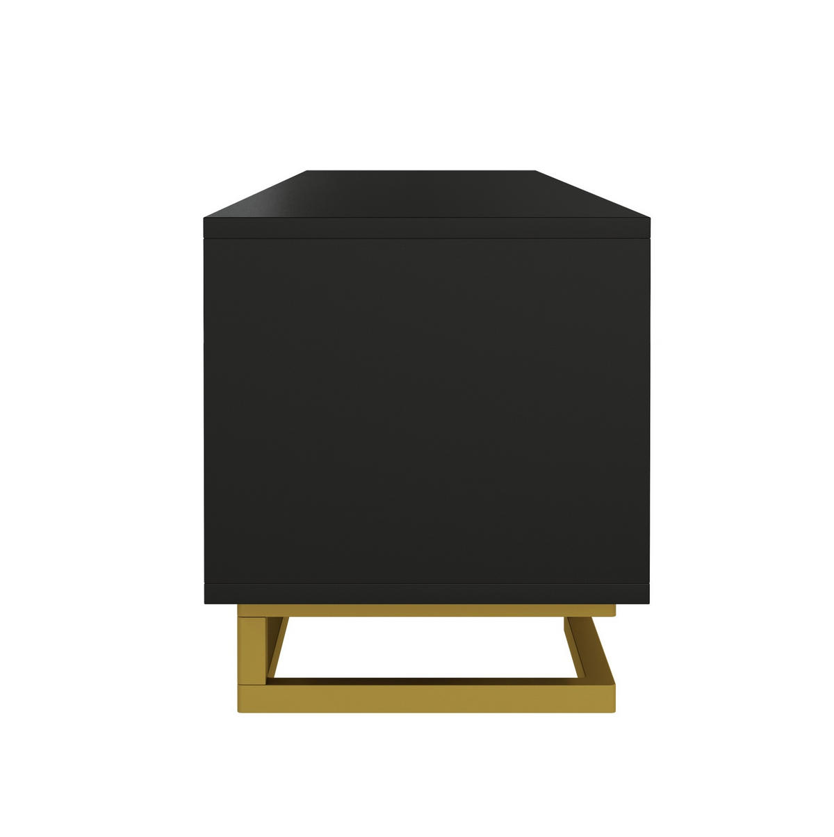 TV-LOWBOARD 160/38/44,5 cm mit 4 Türen und Soft-Close in Schwarz - Schwarz, Holzwerkstoff (160/44.5/38cm) - BEAOK