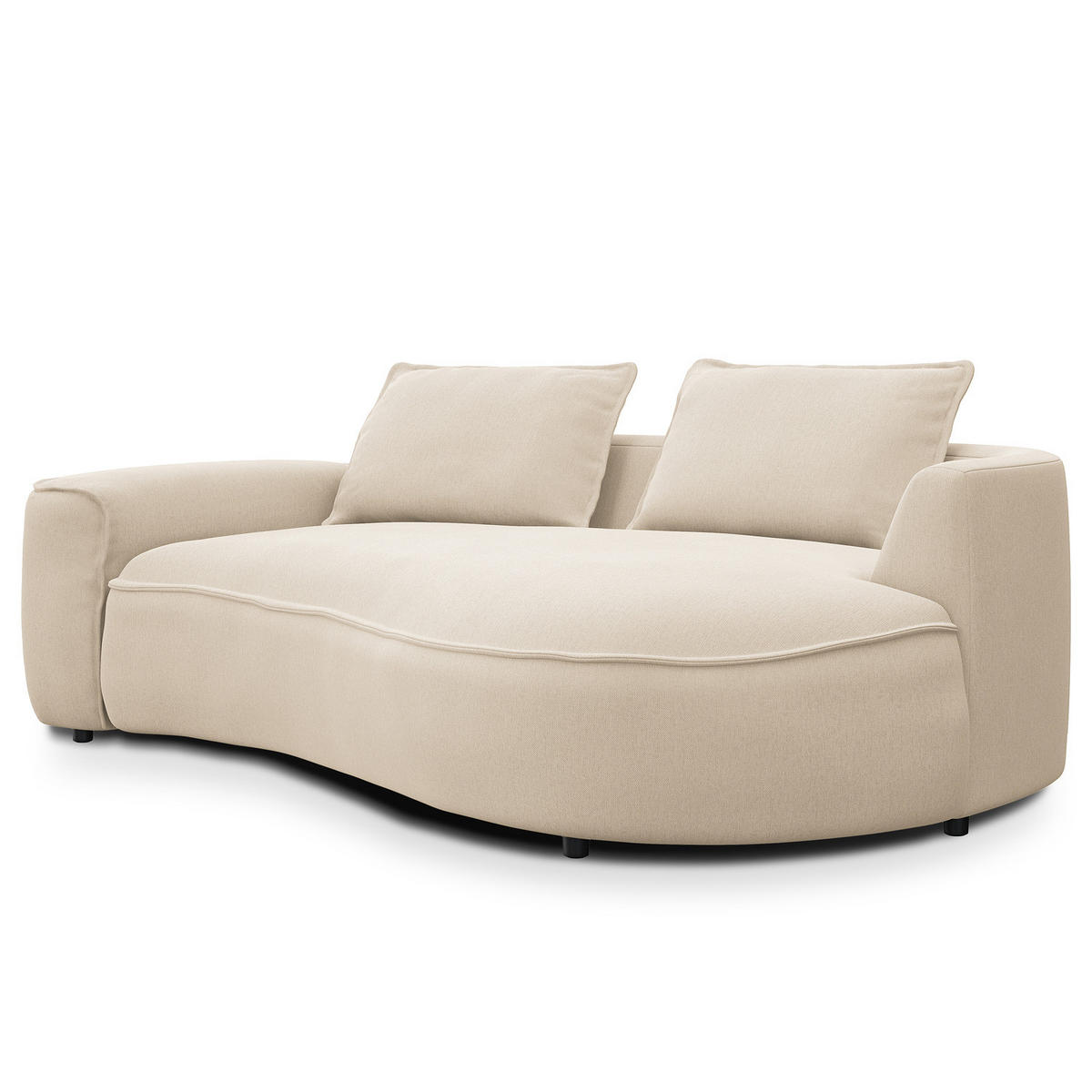 2,5-SITZER SOFA - Beige, Textil (217/82/156cm) - home24