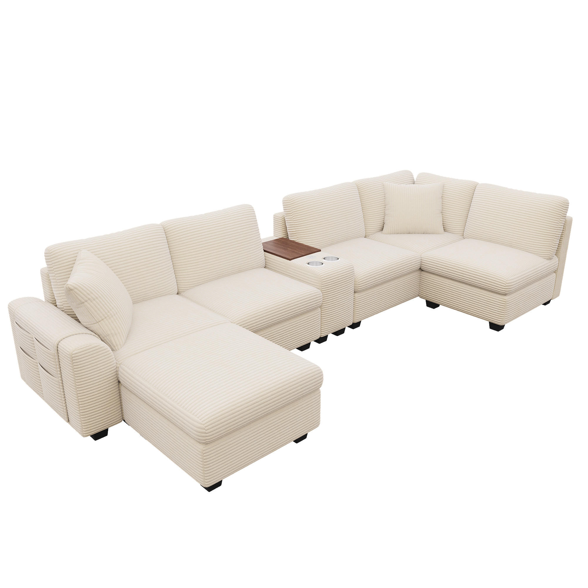 Evryae Ecksofa Beige 311x139 cm