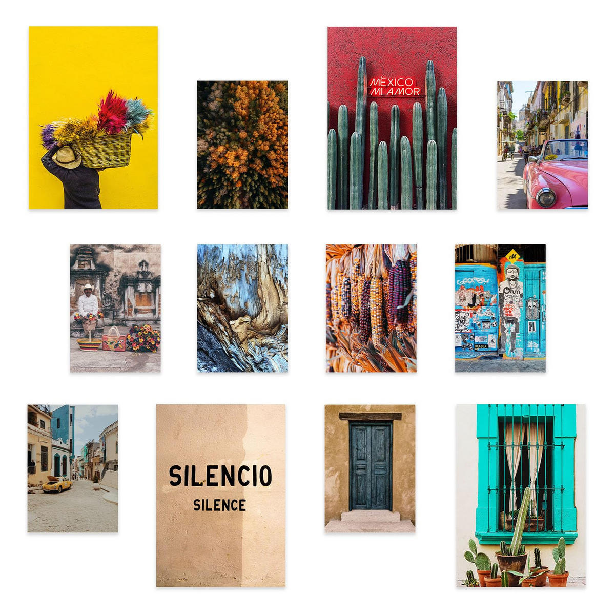 POSTER Set Mit 12 Mexikanisches Fotografie A3 Rahmenlos - Klar, Papier (29.7/5/42cm) - Nacnic