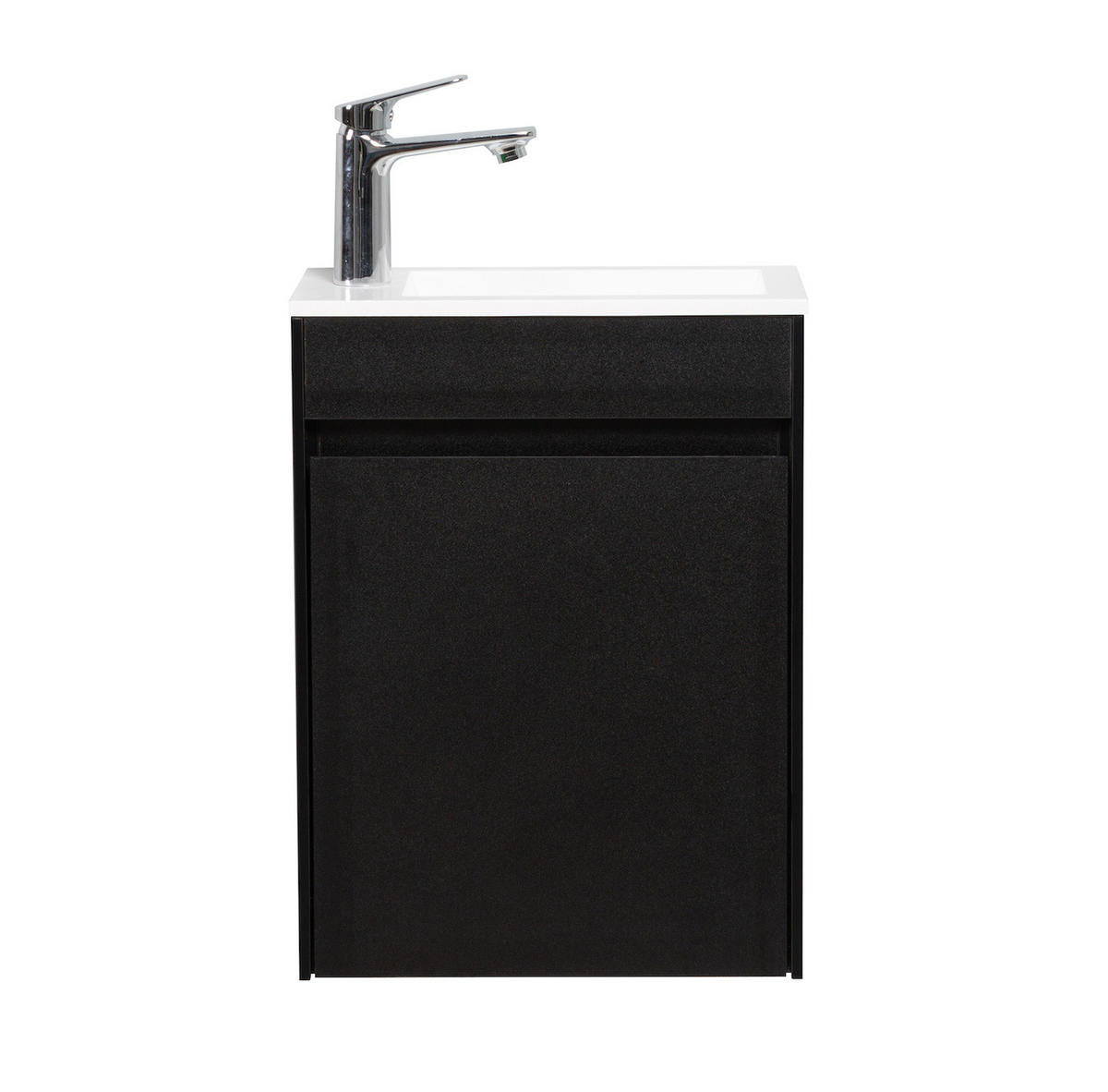 GÄSTE-WC-MÖBELSET Sinta 2 Teile Schwarz Holz - 40 x 22 x 54 cm - Schwarz, Holz (40/54/22cm) - Badplaats