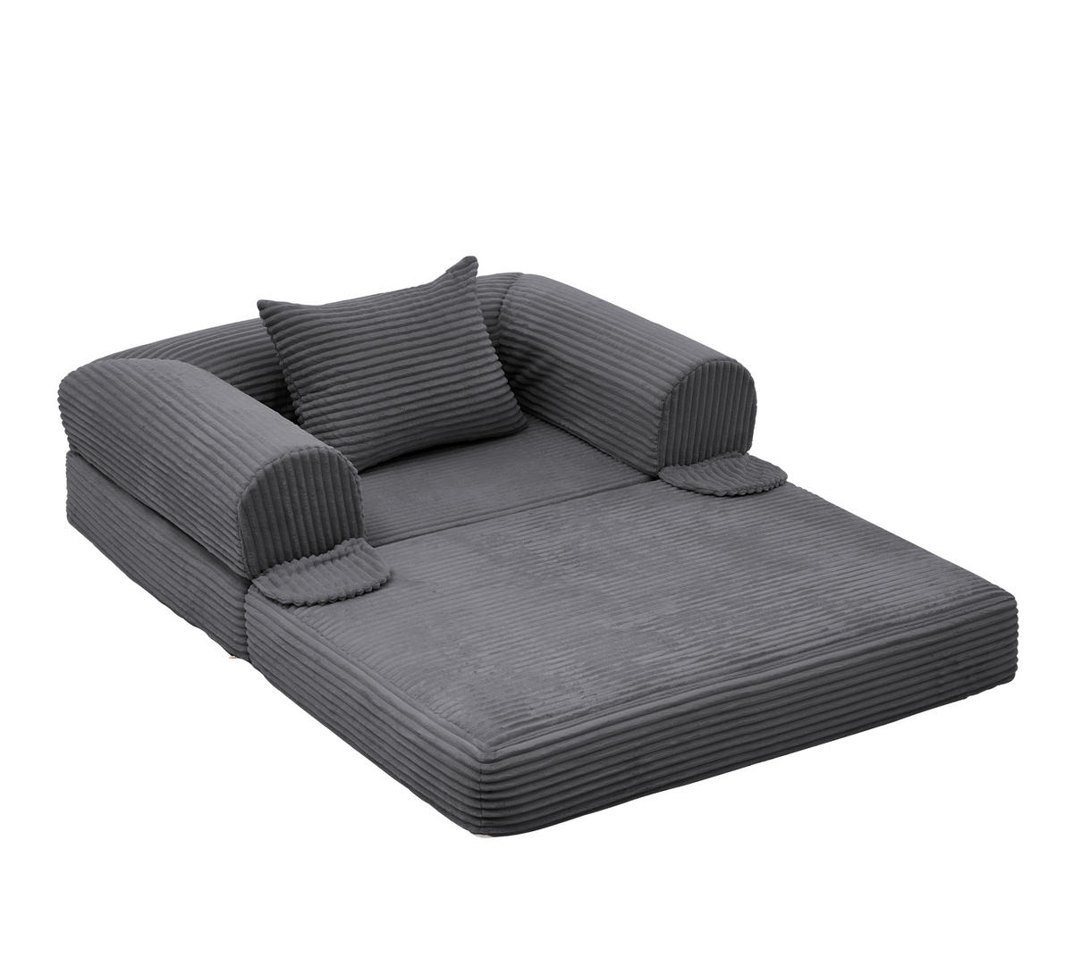 SCHLAFSOFA DE-35175 klappbar 2-in-1 Grau - Grau, Textil (85/65/120cm) - ComfortXL