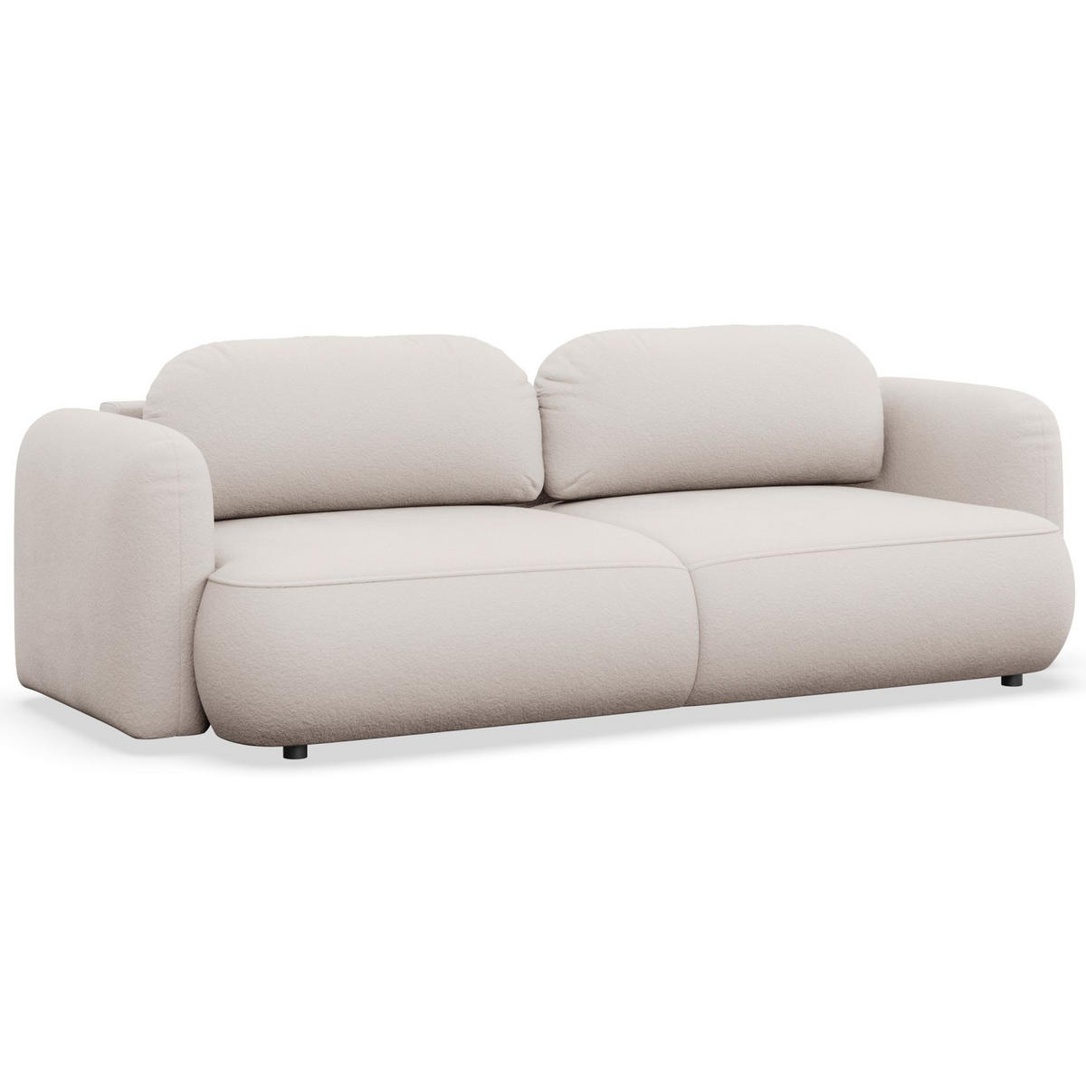 3-SITZER SCHLAFSOFA Tvoya Hellbeige Chenille - Ecru/Schwarz, Kunststoff/Textil (253/82/110cm) - Selsey