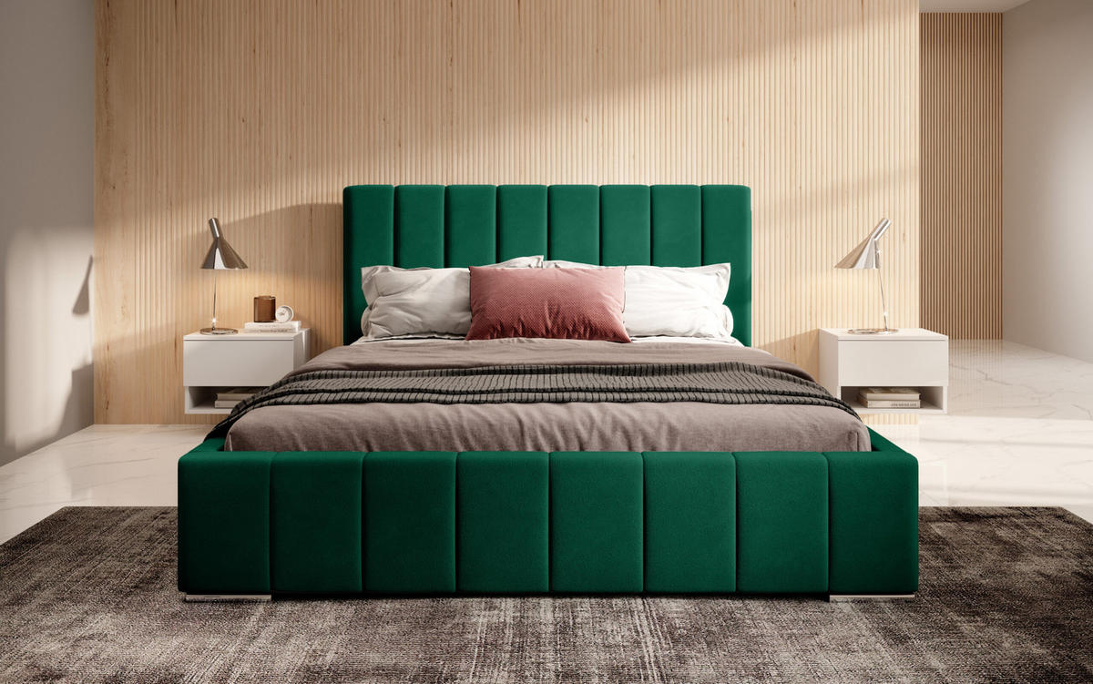 POSTERBETT Doppelbett Ambrus Dunkelgrün 180x200 cm - Dunkelgrün, Textil (180/200cm) - Fedve