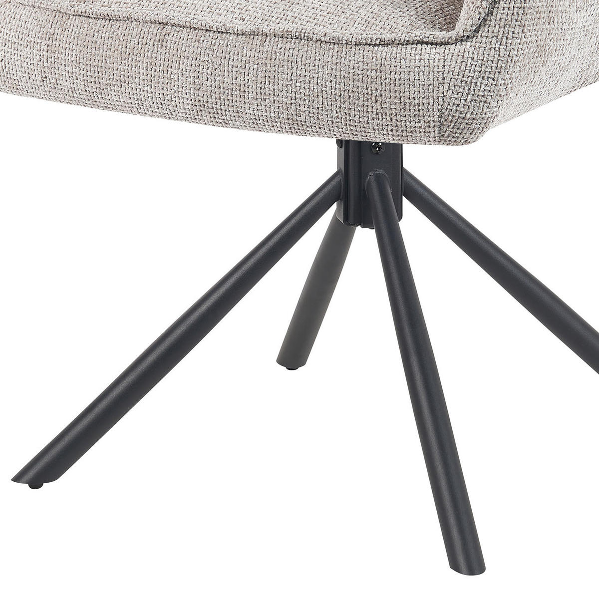 DREHSTUHL Mika-Daan - Hellgrau/Schwarz, Textil/Metall (59/84/66cm) - DUBI Möbel
